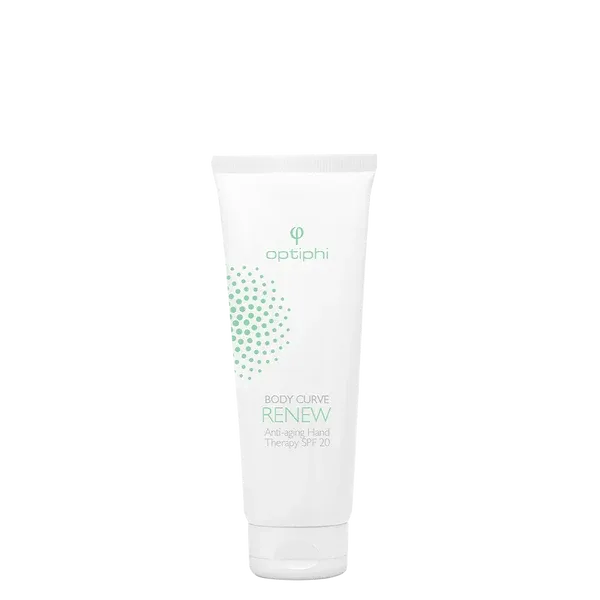 Optiphi Renew Anti-Ageing Hand Therapy SPF 20 protective hand cream with niacinamide, antioxidants, and sun protection for smoother-looking hands.