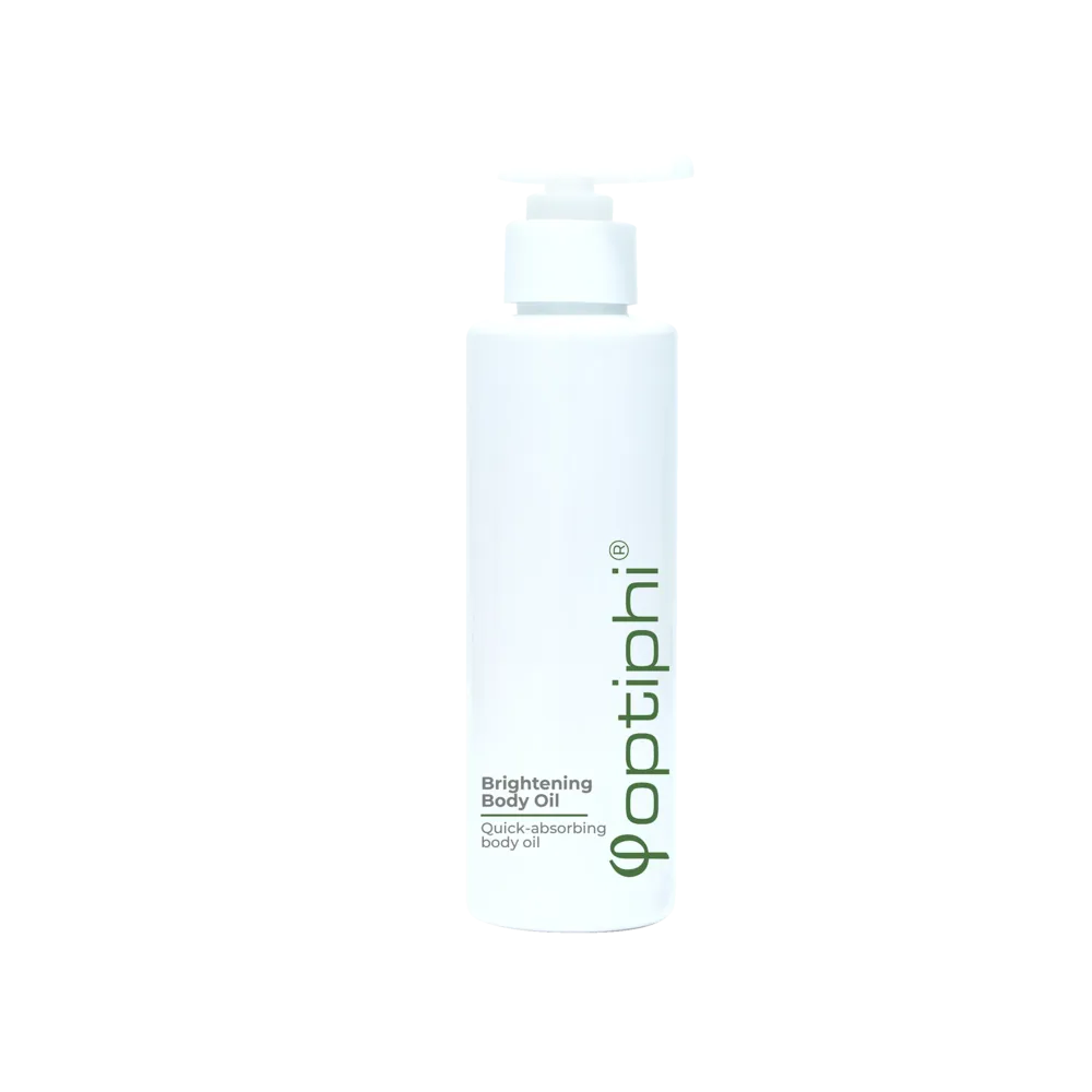 Optiphi Brightening Body Oil lightweight body oil with jojoba oil, Vitamin C and antioxidants to nourish skin, enhance radiance and promote a smooth, even-toned appearance