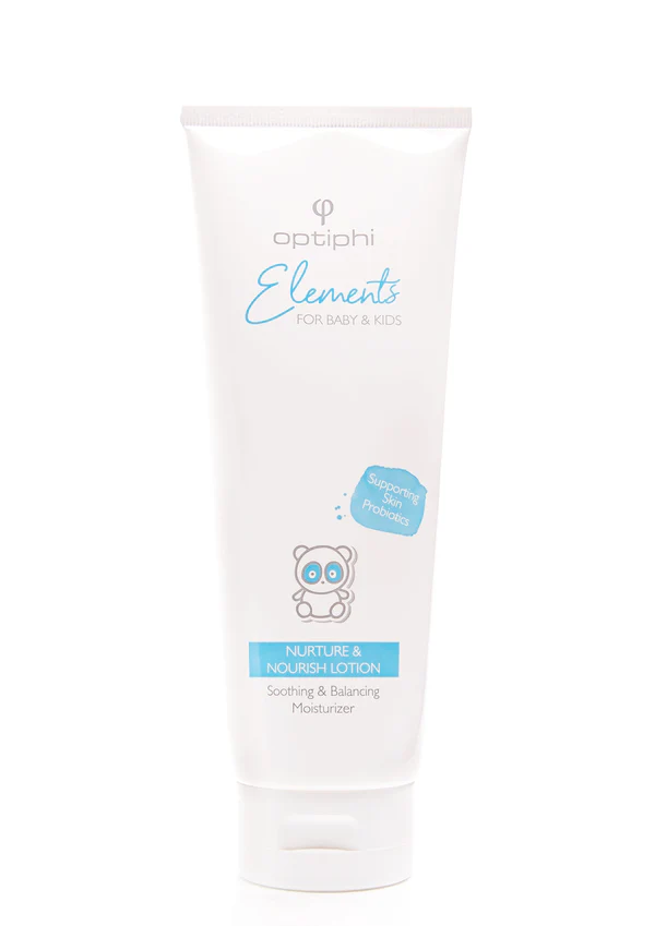 Optiphi Nurture & Nourish Lotion fragrance-free body lotion with shea butter, ceramides and panthenol to provide long-lasting hydration, support the skin barrier and soothe sensitive skin
