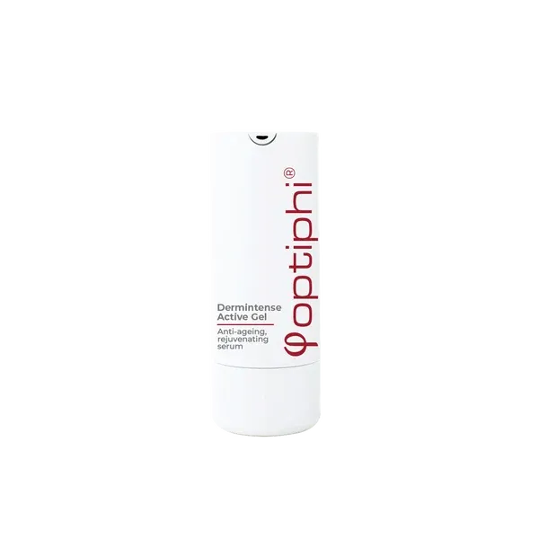 Optiphi Dermintense Active Gel peptide-rich anti-ageing treatment designed to support collagen production, improve firmness and reduce the appearance of fine lines and wrinkles