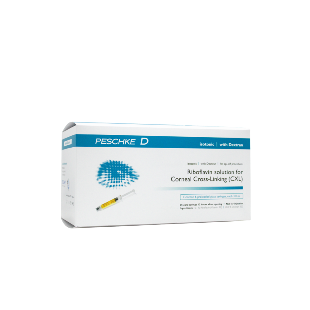 Visi Ribotran riboflavin and dextran corneal cross-linking solution for epi-off keratoconus treatment and ophthalmic surgical procedures